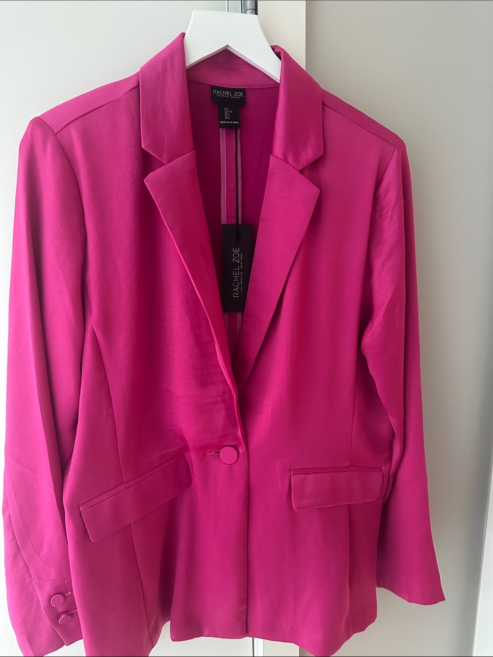 Rachel Zoe Bright Fuchsia Single-Button Blazer